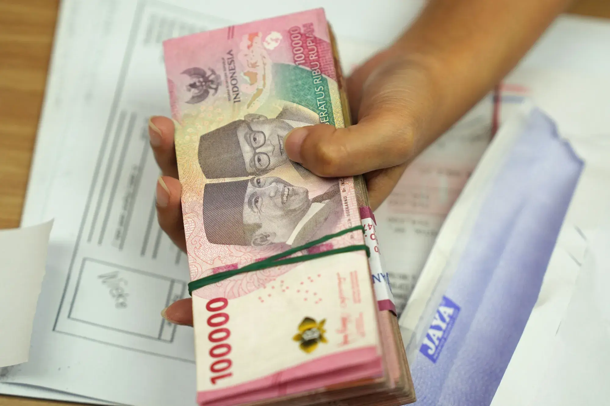 A collection of different Asian currency notes
