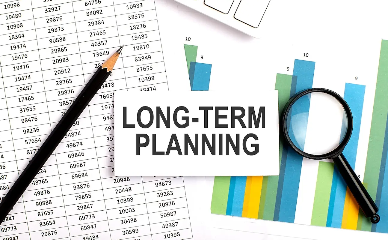 A chart showing long-term financial growth and stability
