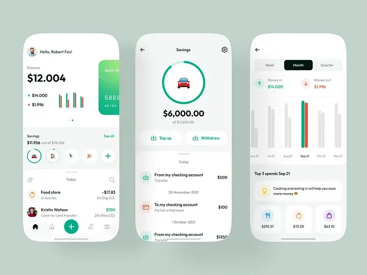 A smartphone screen showing various micro-savings and investment apps
